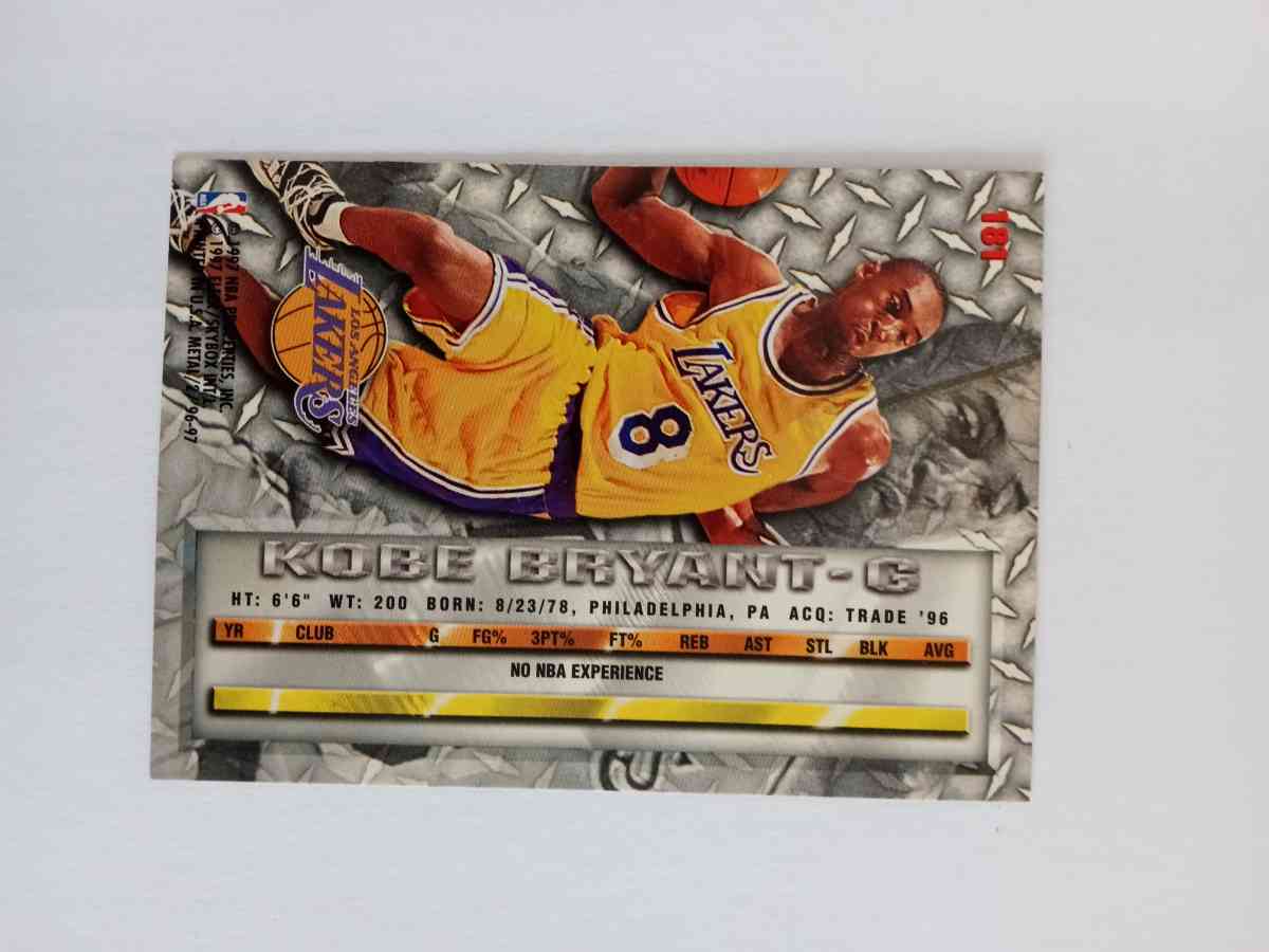 Kobe Bryant Fleer Metal Rookie Card 1996 Basketball 1