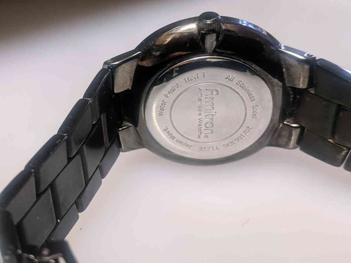 Armitron Mens Wrist Watch Black Stainless Stee201863DG Y121E