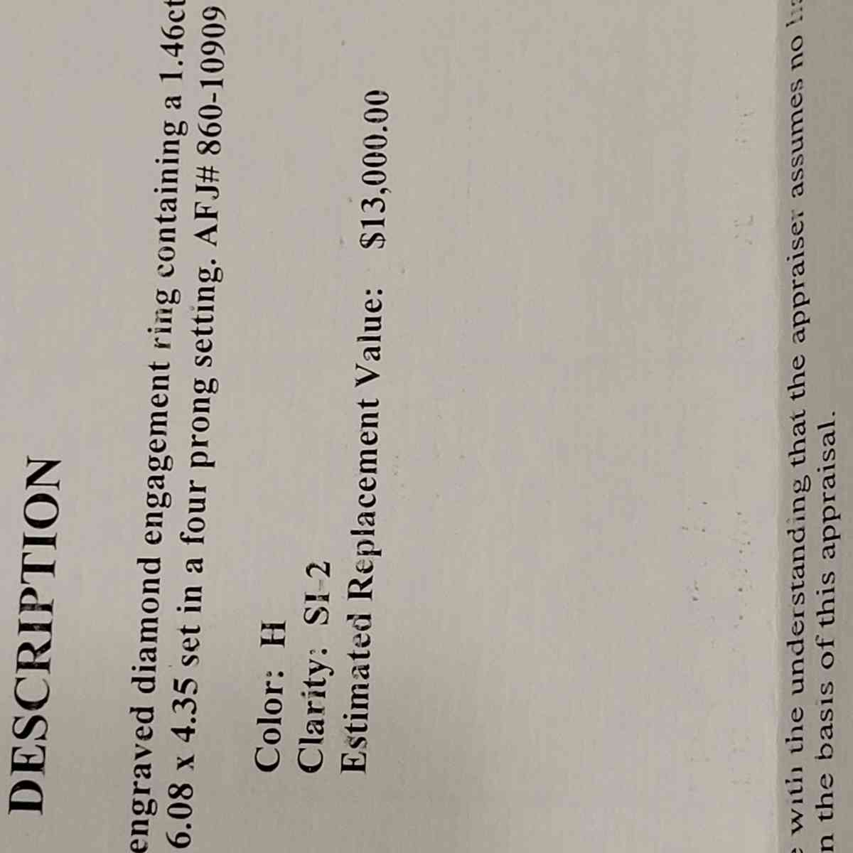 146 Caret Princess Cut Engagement Ring With Apprised