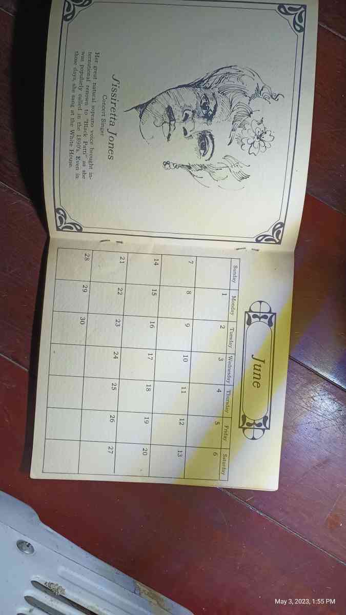 vintage 1970 great women from black history calendar booklet