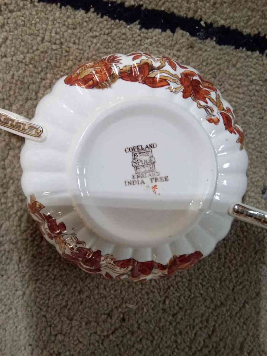100 year old Spode Indian Tree China and cabinet