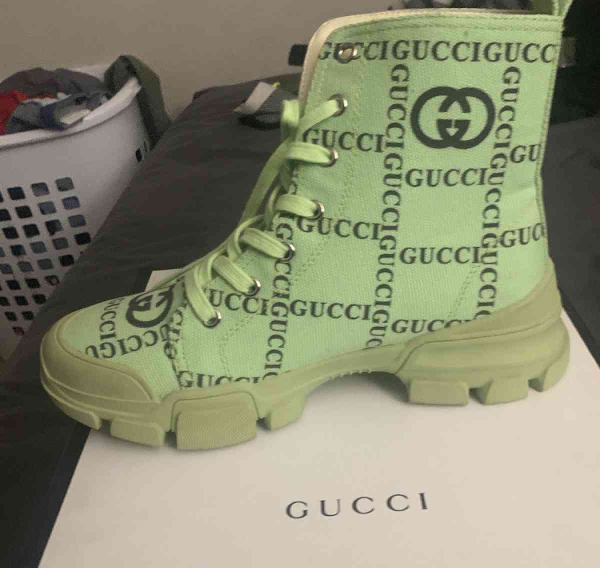 green womens gucci boots