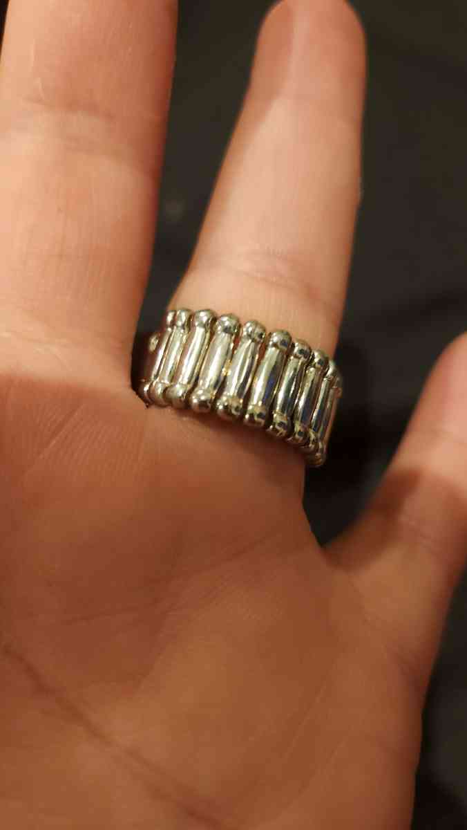 adjustible Jade and faux diamonds ring