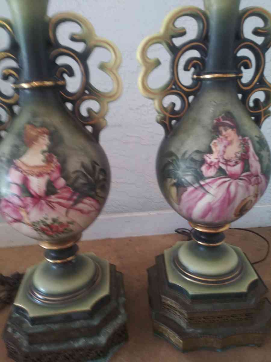 French Porcelain Urn Lamps