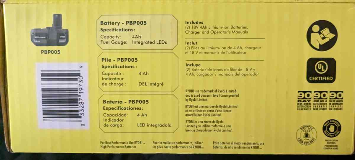 BRAND NEW Ryobi Two 4ah Batteries W Charger and Belt Sander