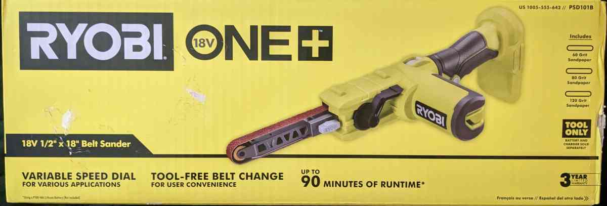 BRAND NEW Ryobi Two 4ah Batteries W Charger and Belt Sander