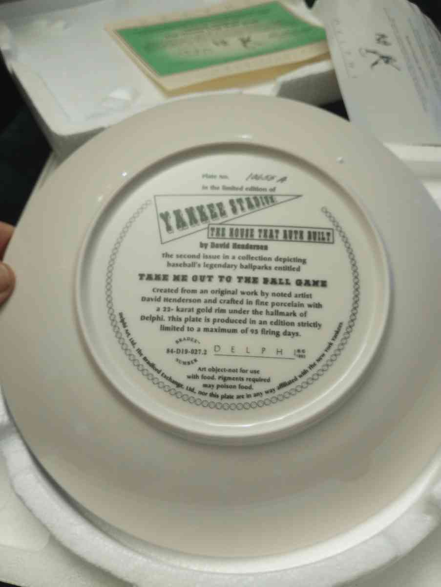 Yankee stadium ball park collectors plate
