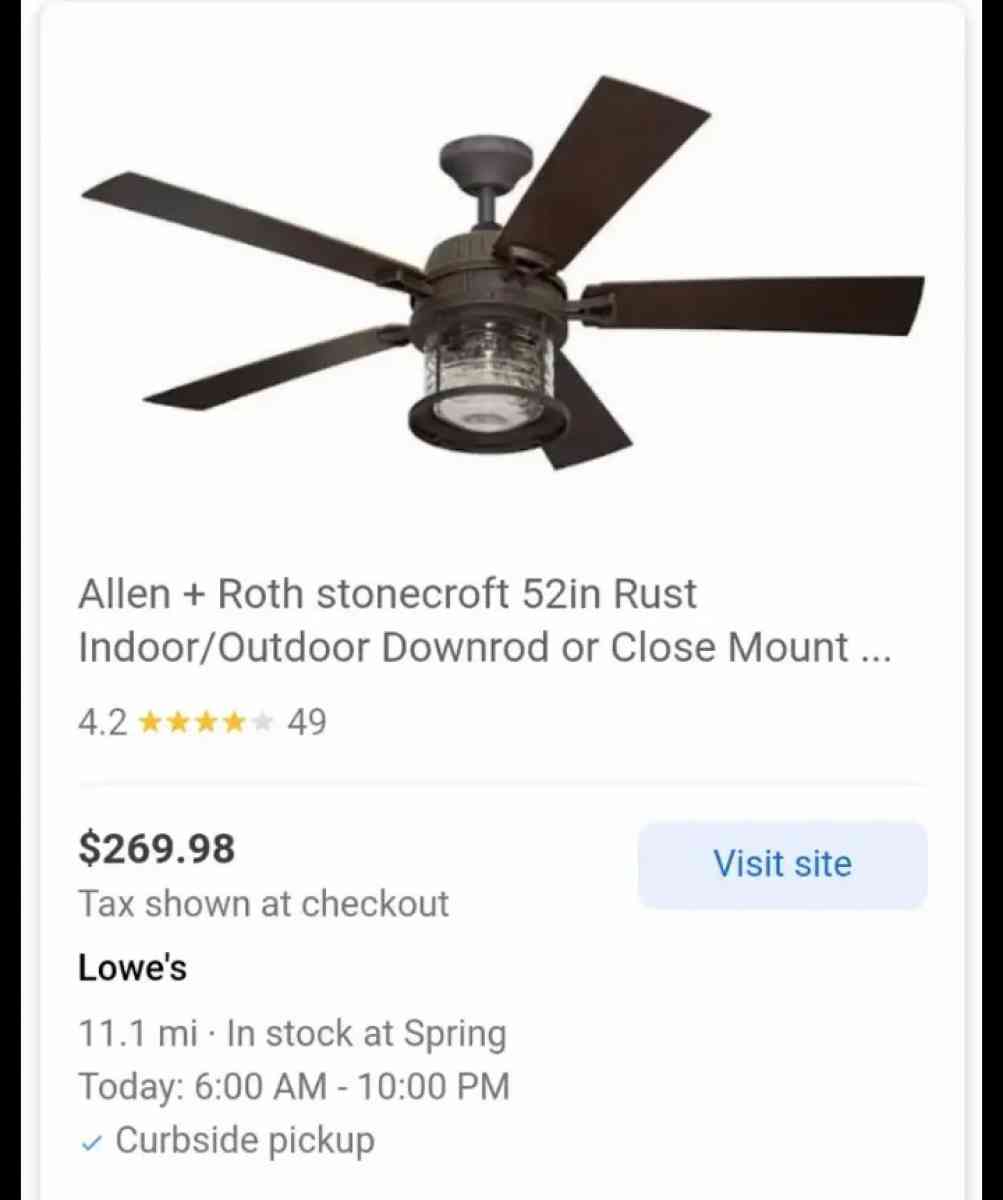 beautiful brand new in box Allen Roth 52 bronze ceiling fan