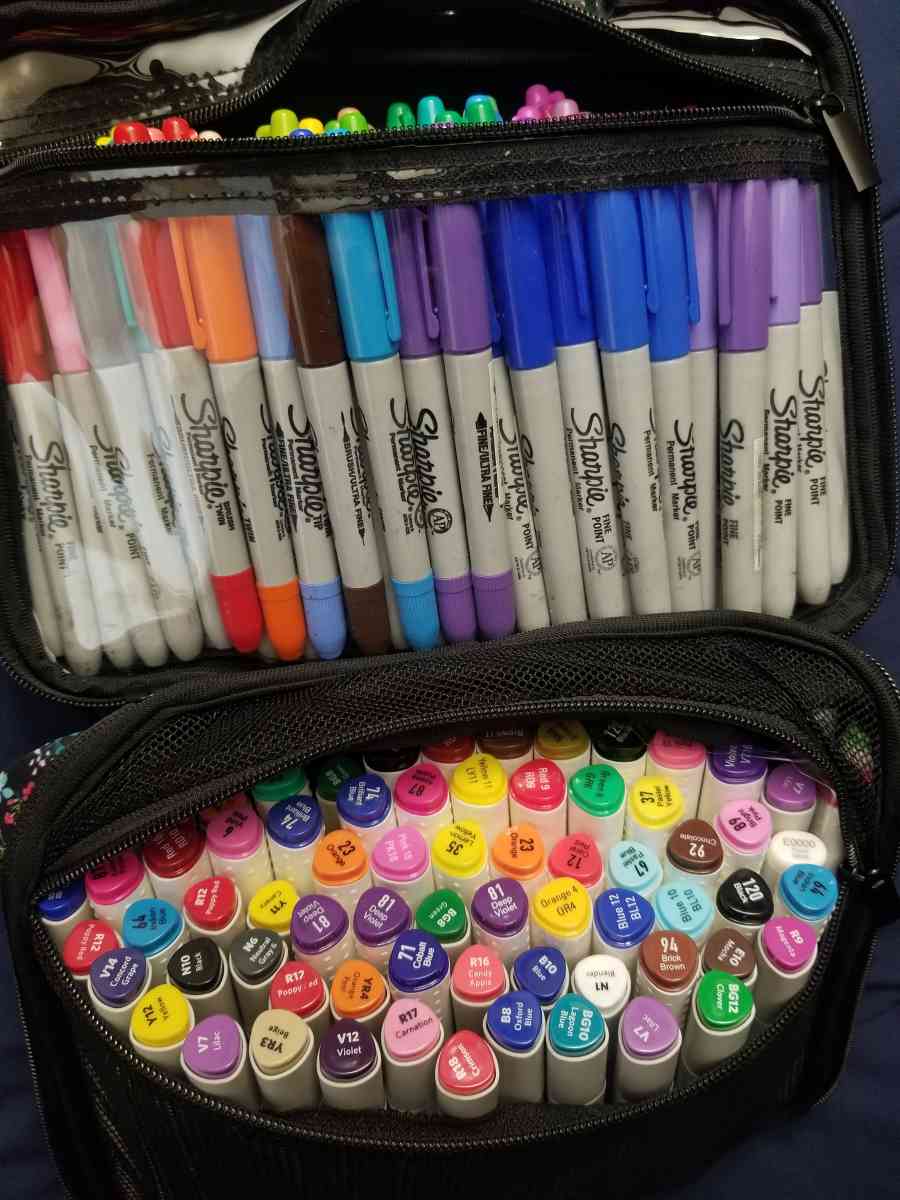 new sharpie markers and Artists loft brush markers