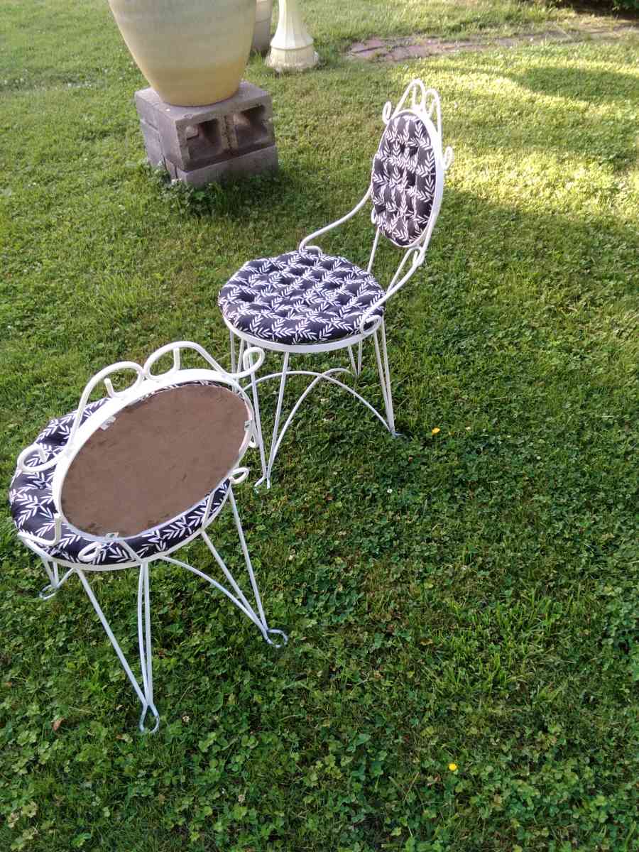 set of vintage vanity chairs