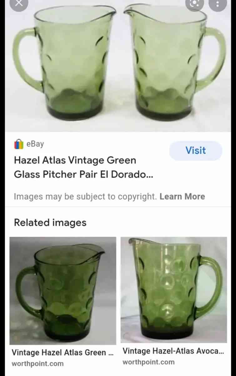 vintage hazel Atlas Green pitcher