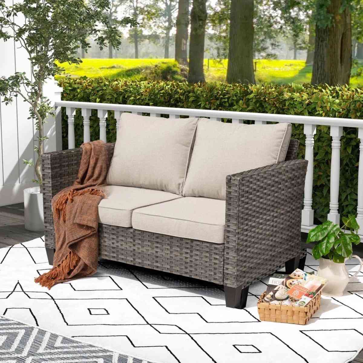 5piece Patio Furniture Patio sofa set outdoor couch with 2 o
