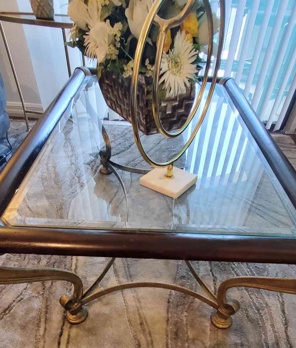 Glass top coffee table