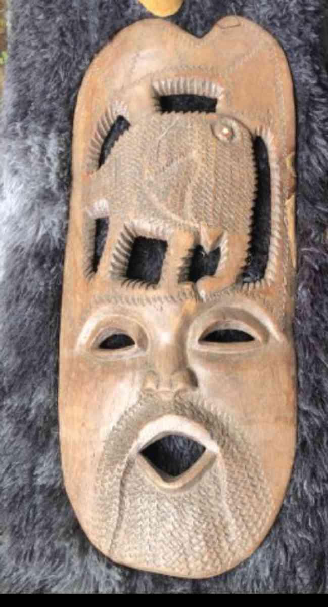 vintage African tribal wood mask