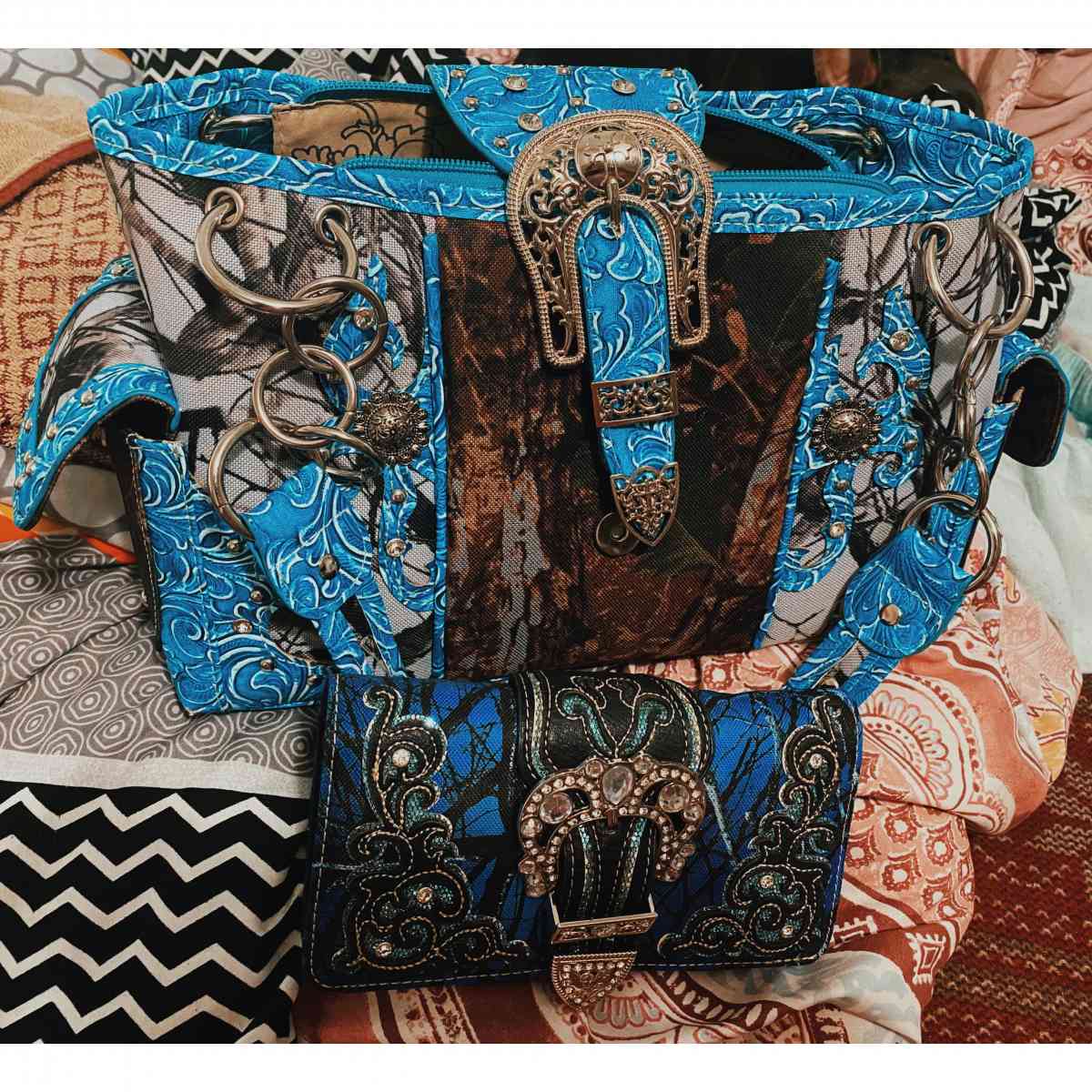 camo purse with a camo wallet