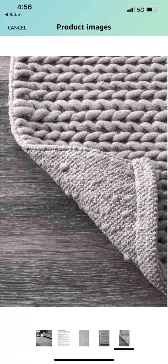Braided Wool Area Rug 5x8