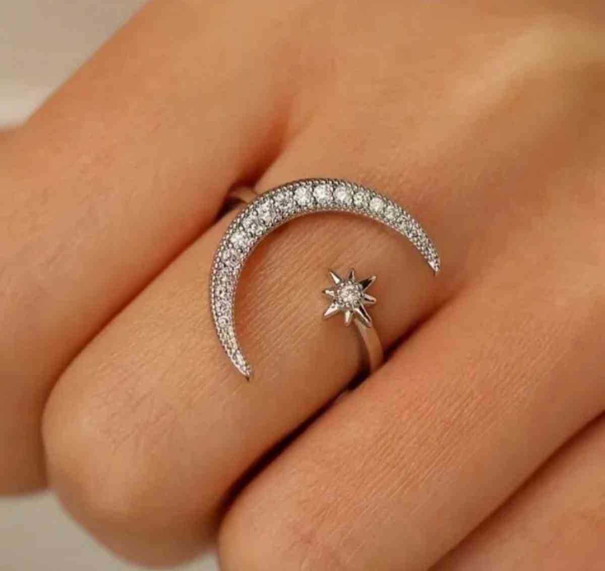 Star And Moon Minimalist Ring