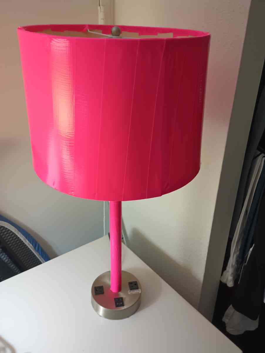pink and chrome lamp