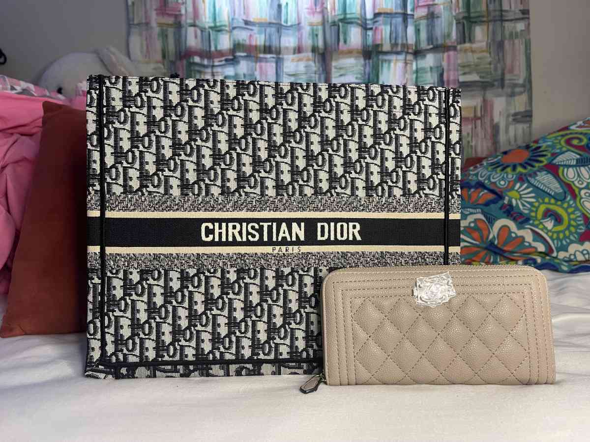 Christian Dior Booktote and Chanel long wallet Bundle