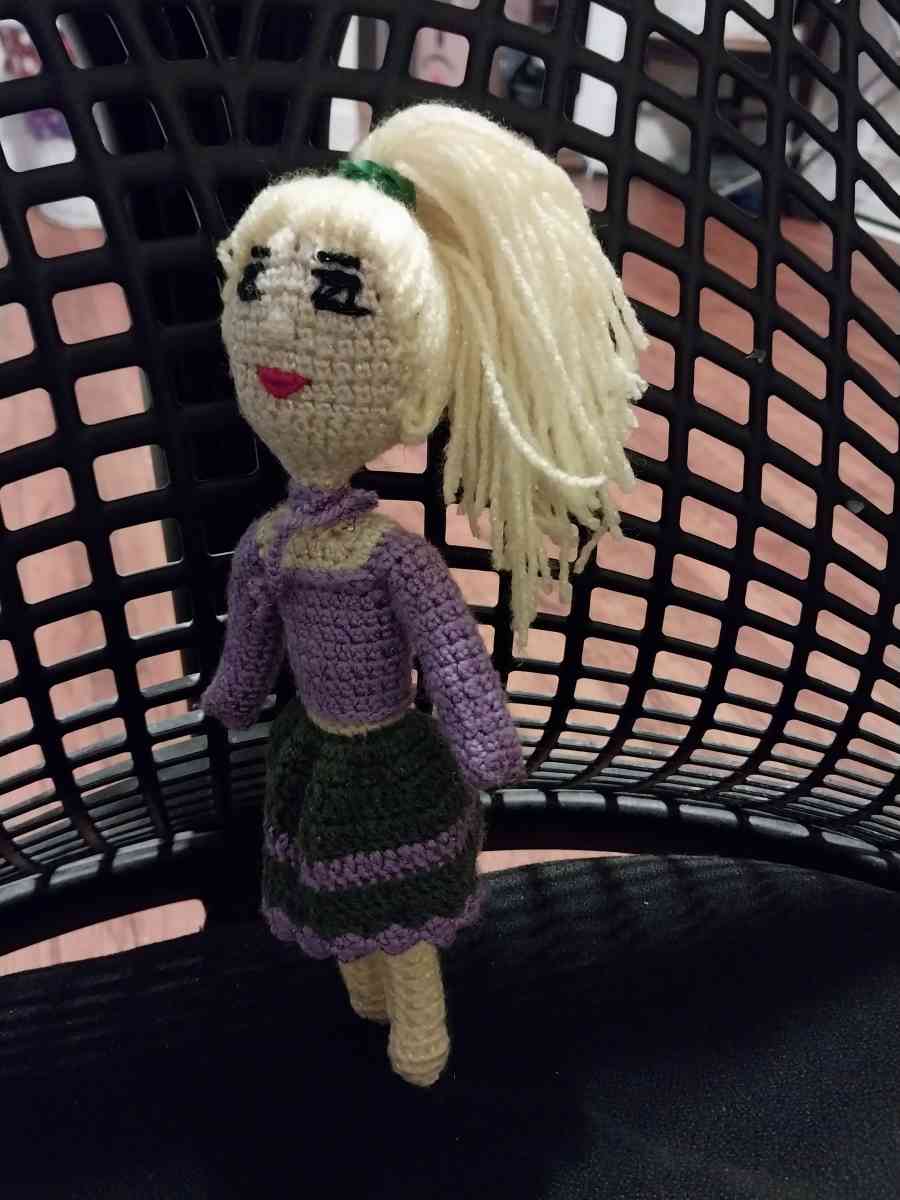 Handmade knitted doll