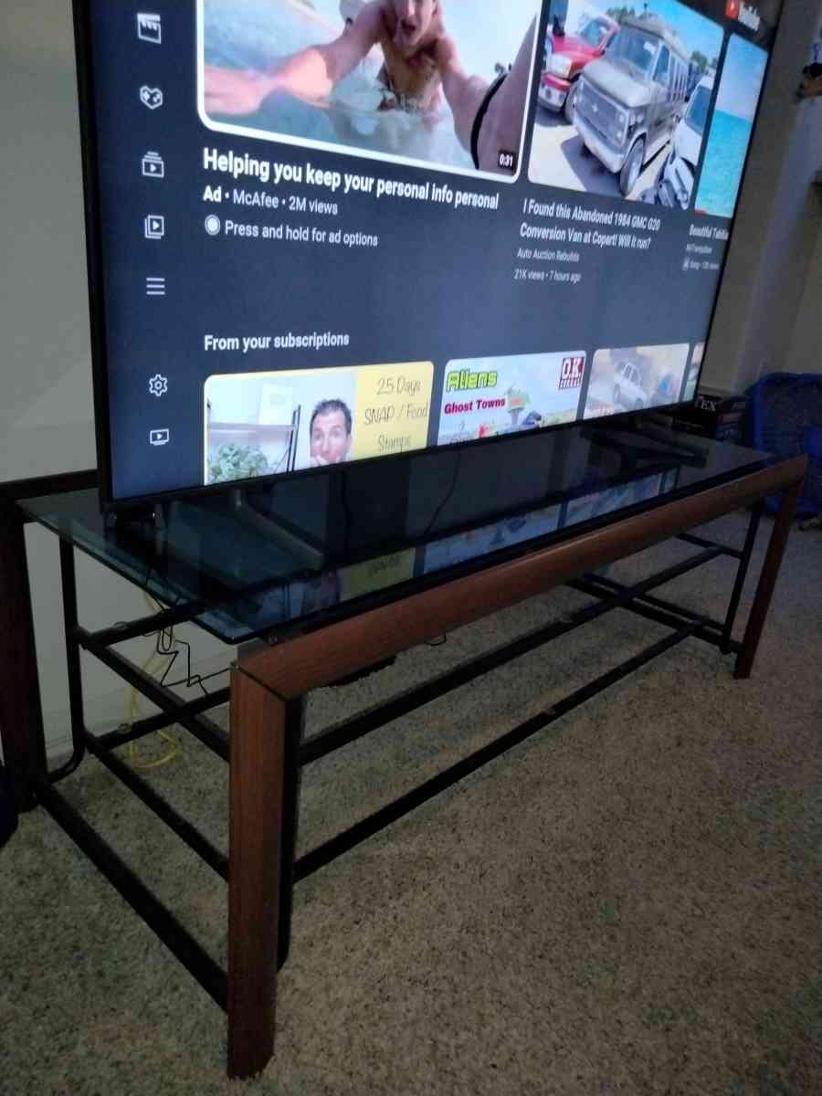 Glass TV stand