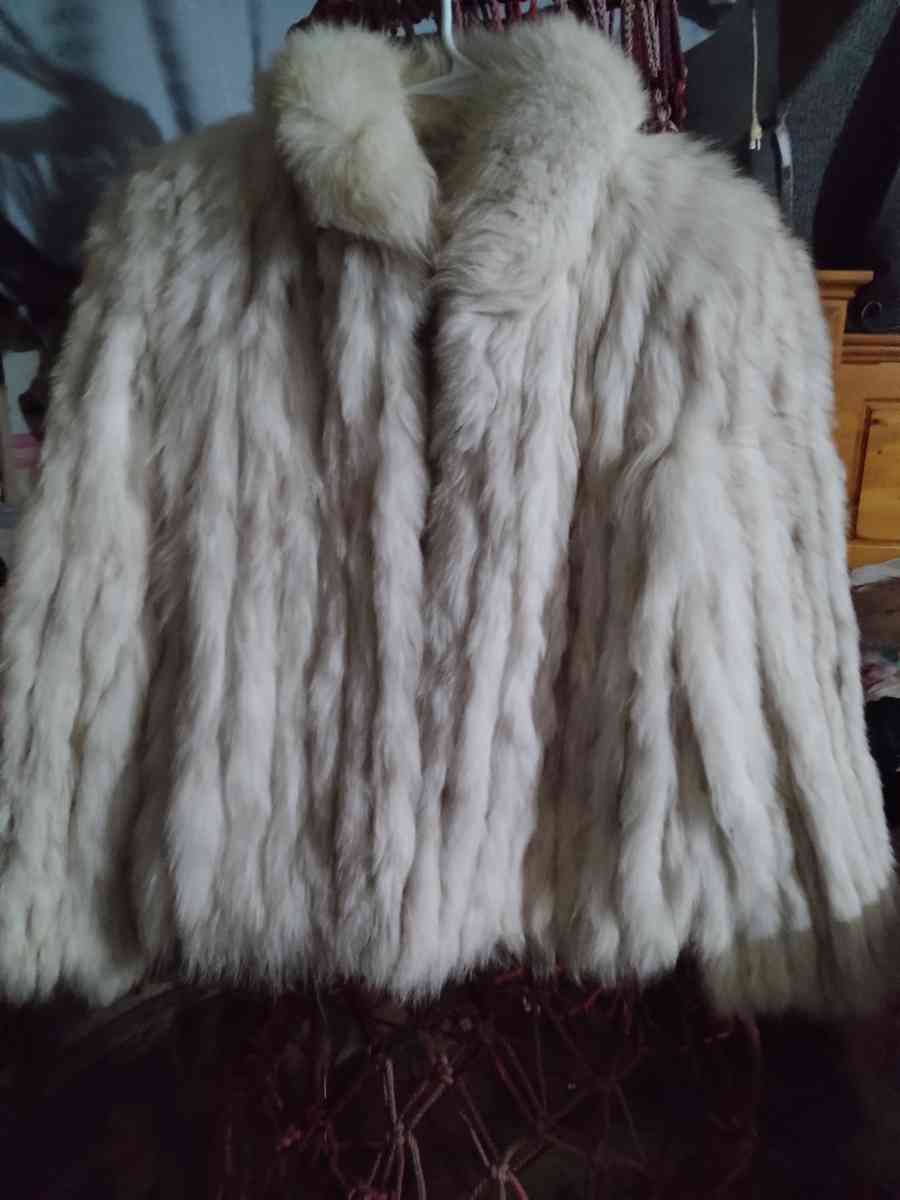 Blue fox fur coat