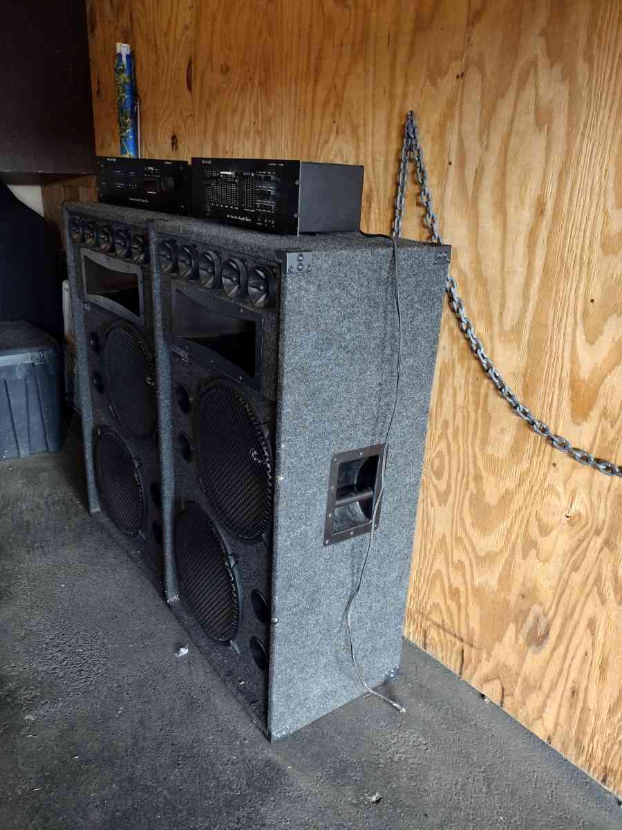 two Gemini MB speakers with equipment