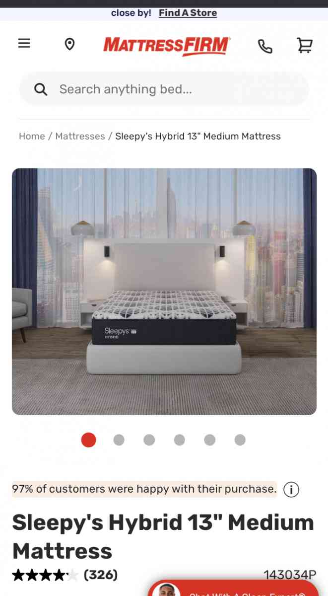 Brand new King size mattres sleepys medium hibryd