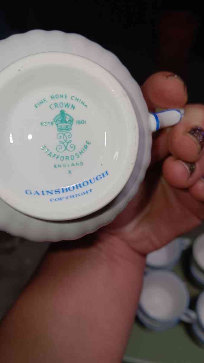 13 piece fine bone china tea cups hanpainted
