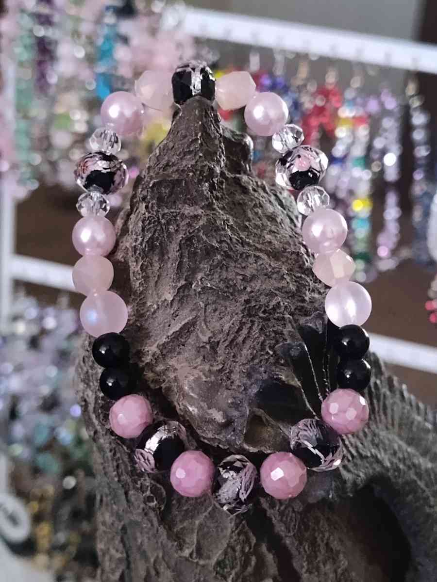 three beautiful Glass beaded bracelets  each sold individual