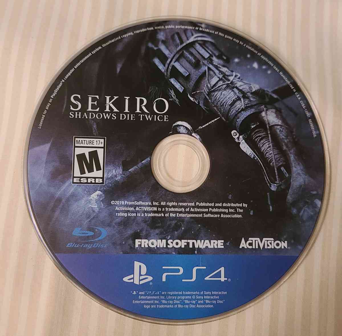 Sekiro Shadows Die Twice For PlayStation 4  Bluray disc