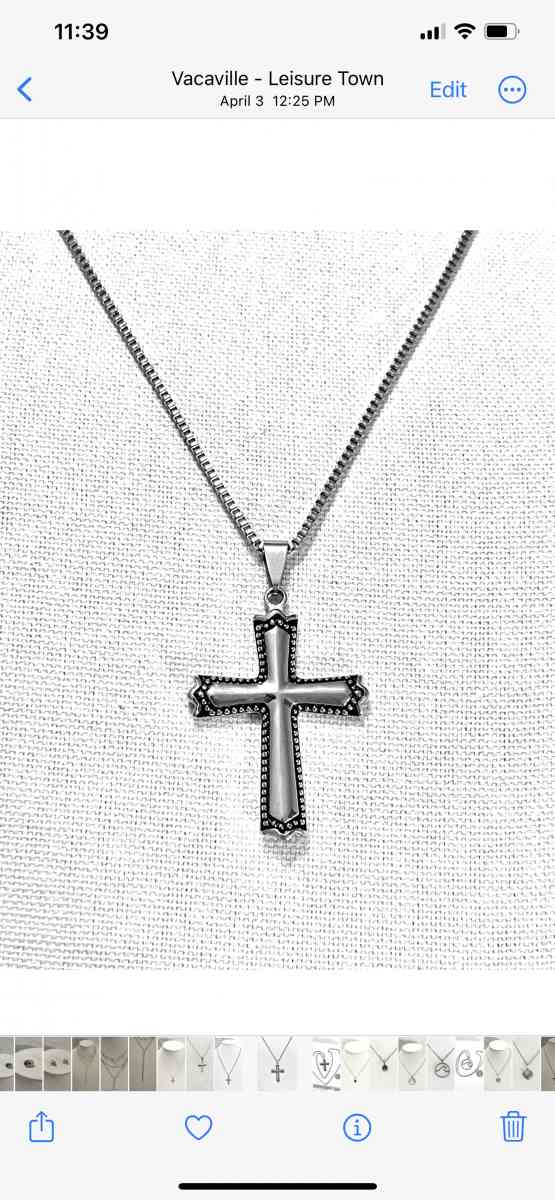 brand new chain link necklace with Cross pendant