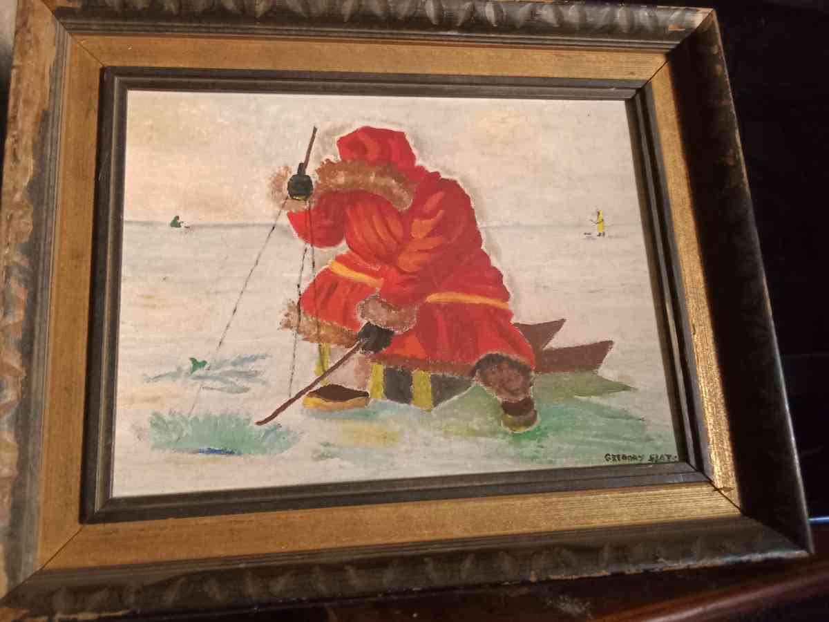 Eskimo original oil painting