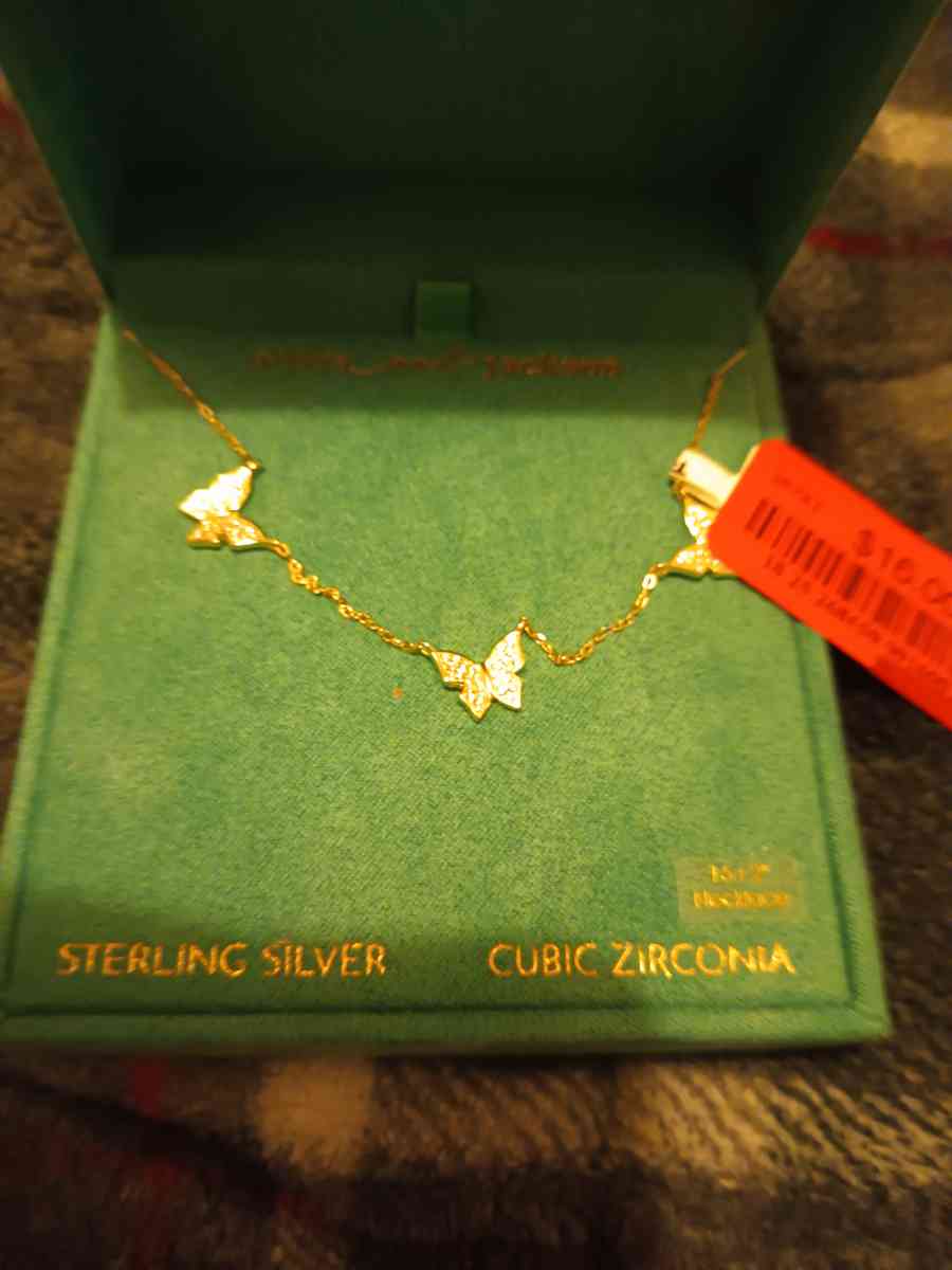 Sterling silver necklace butterflies