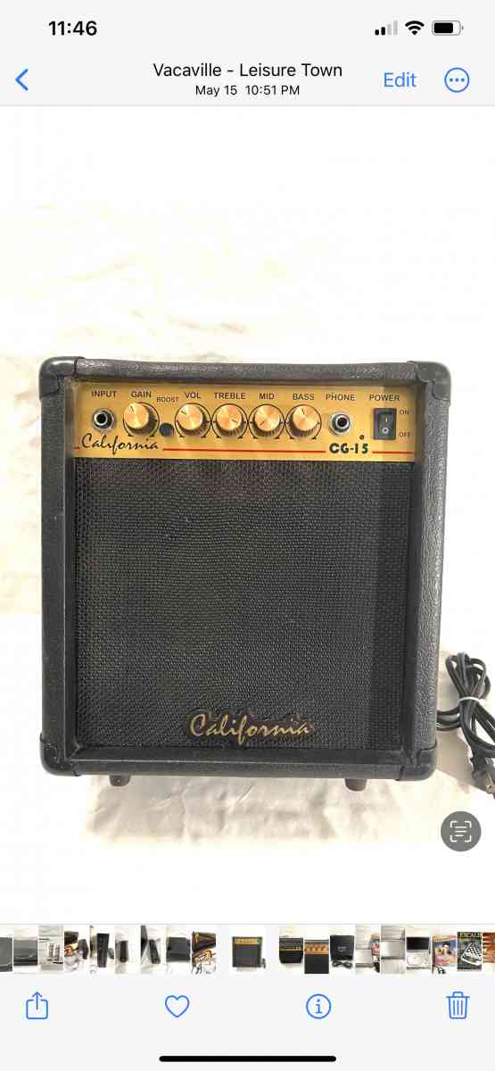 like new California brand amplifier with guitar chord