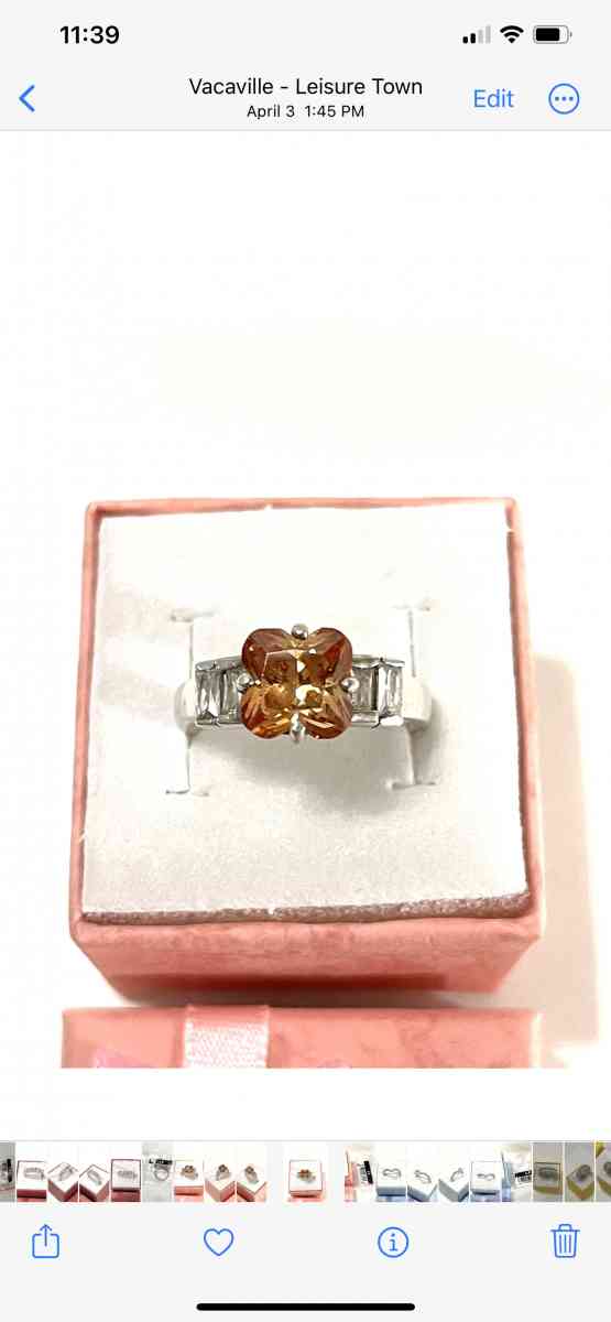 brand new yellow topaz silver ring size 6 and half