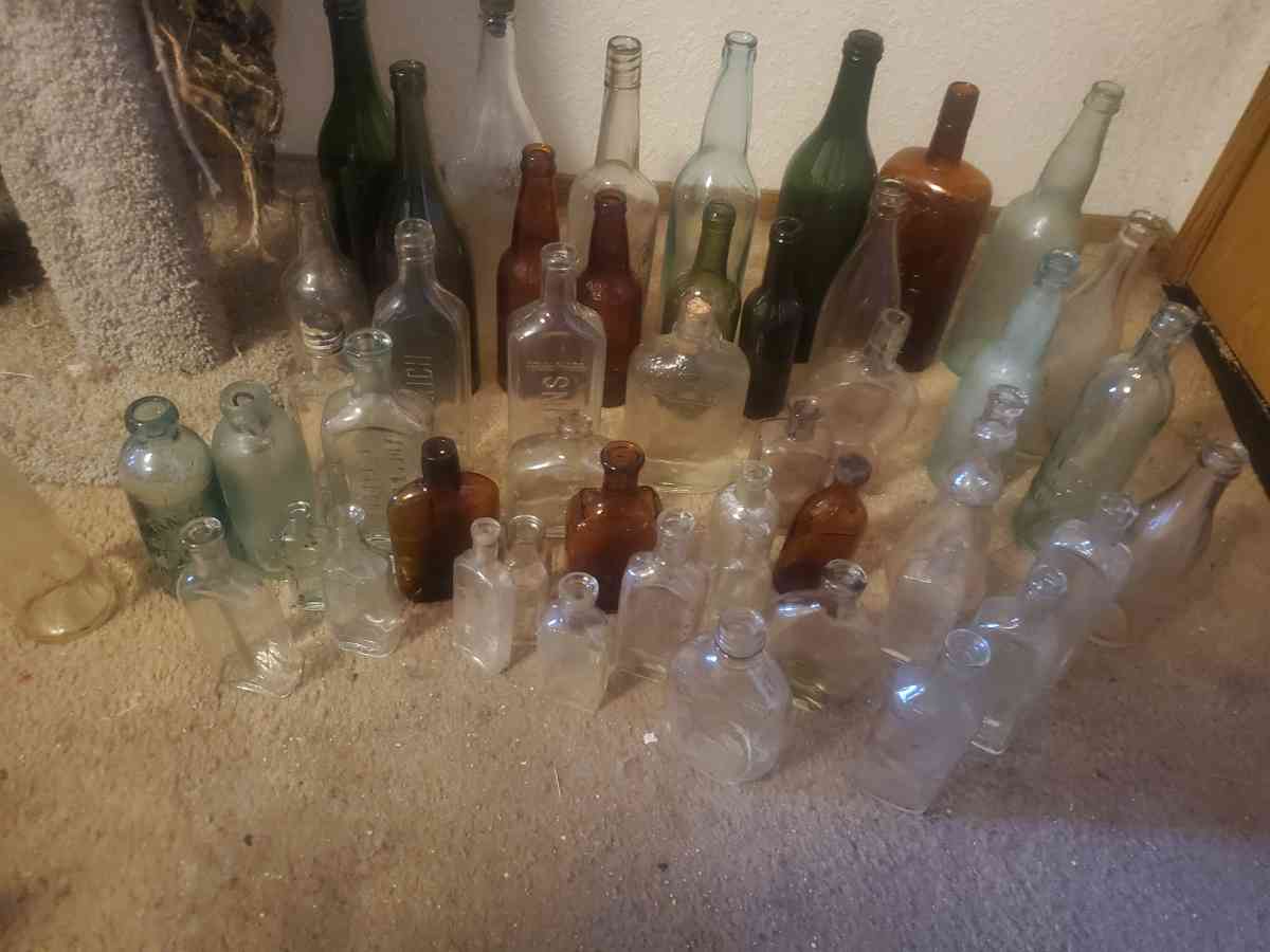 vintage glass bottle collection