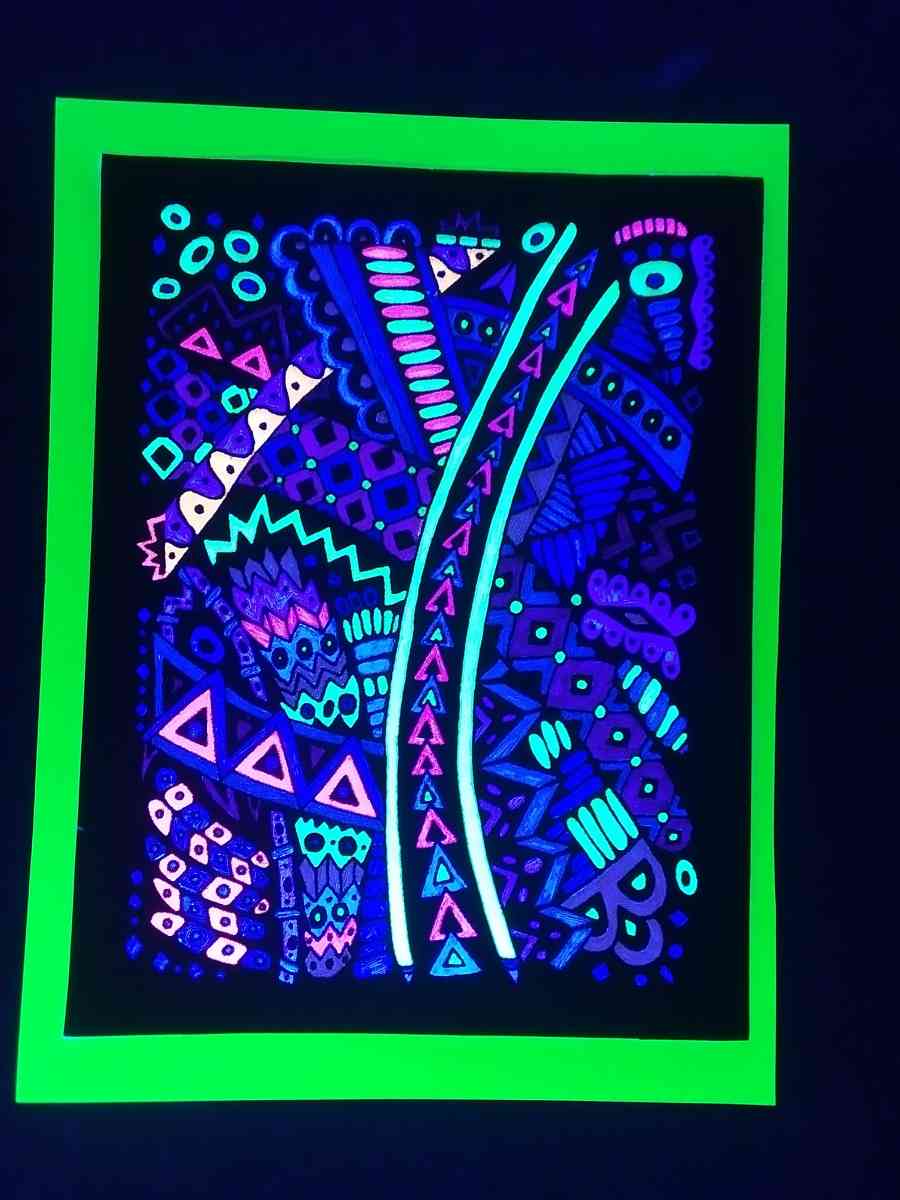 Hand made velvet posters that also glow in blacklight
