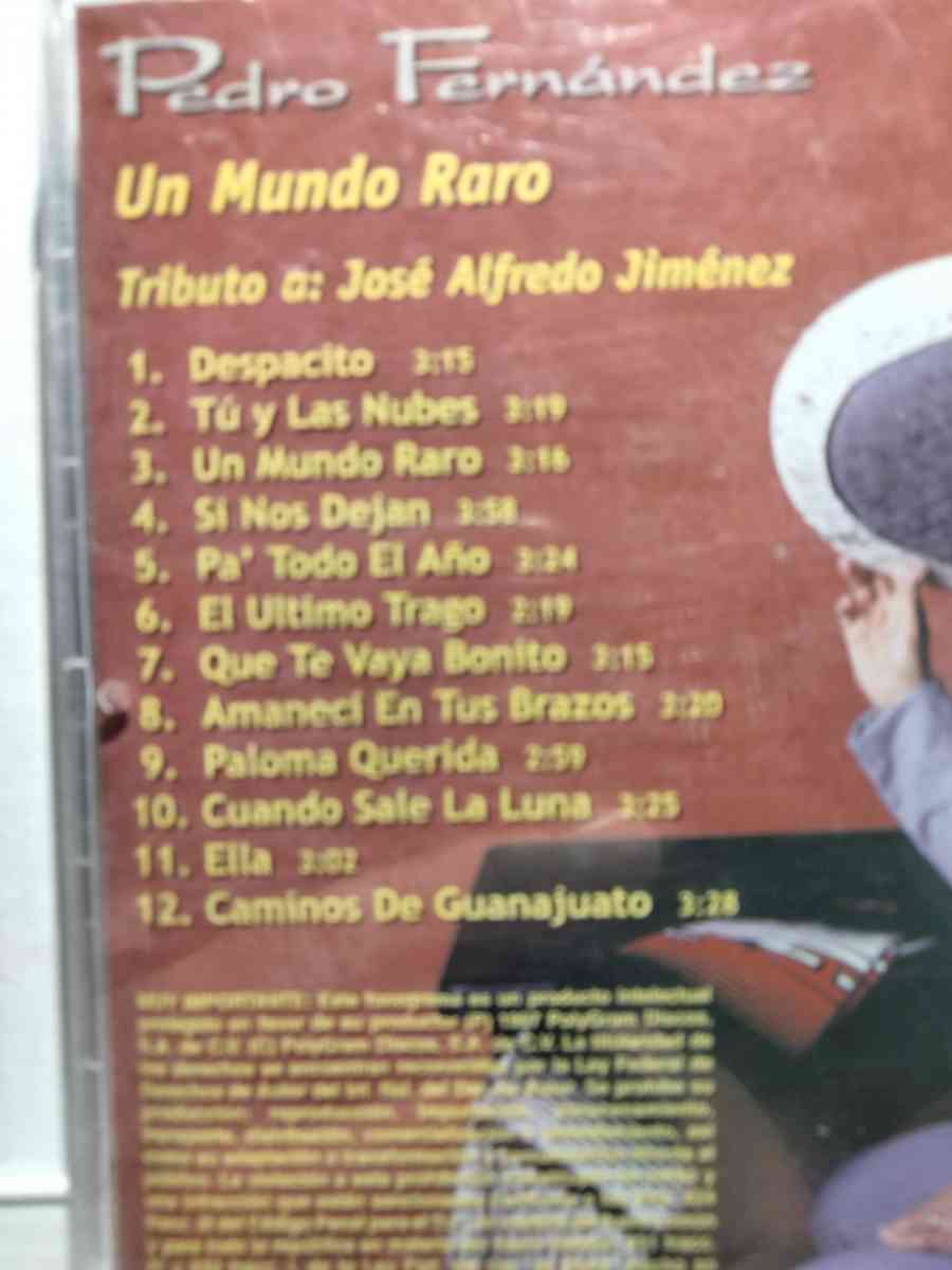 PEDRO FERNANDEZ TRIBUTO A JOSE ALFREDO JIMENEZ CD USADO