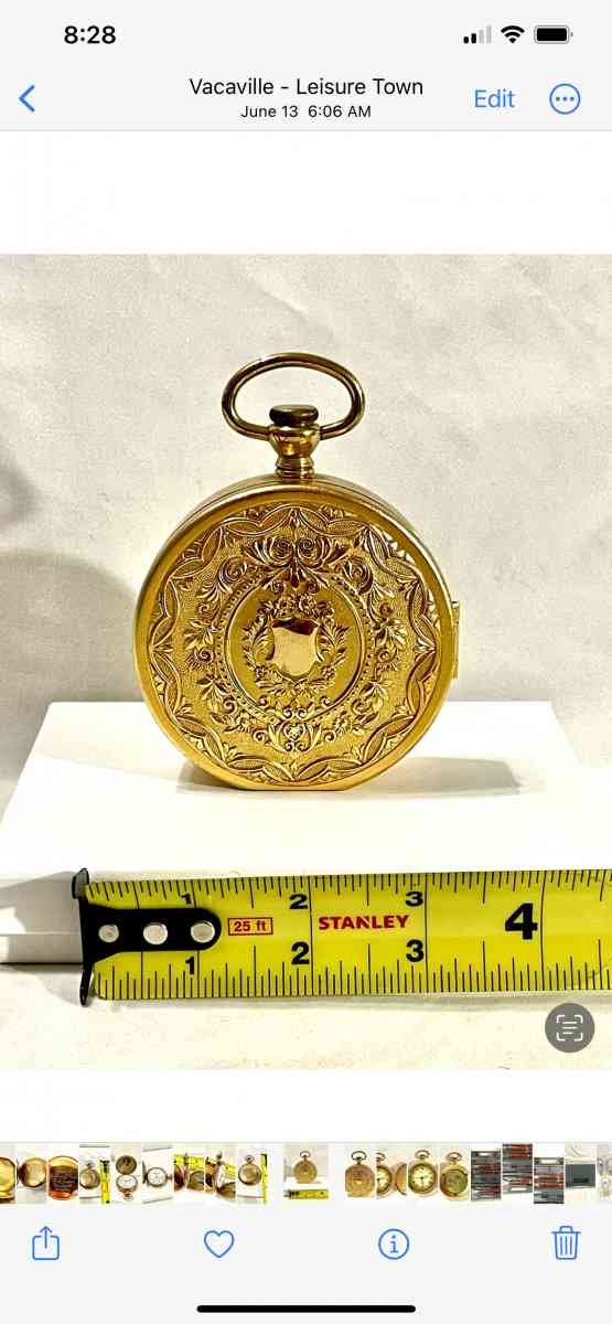 Vintage solid brass wind up clock