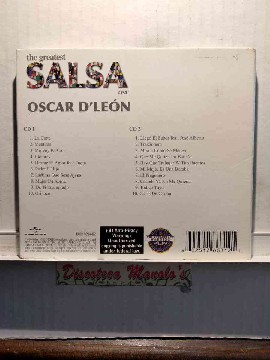 OSCAR DLEON THE GREATEST SALSA CD USADO EN EXC COND