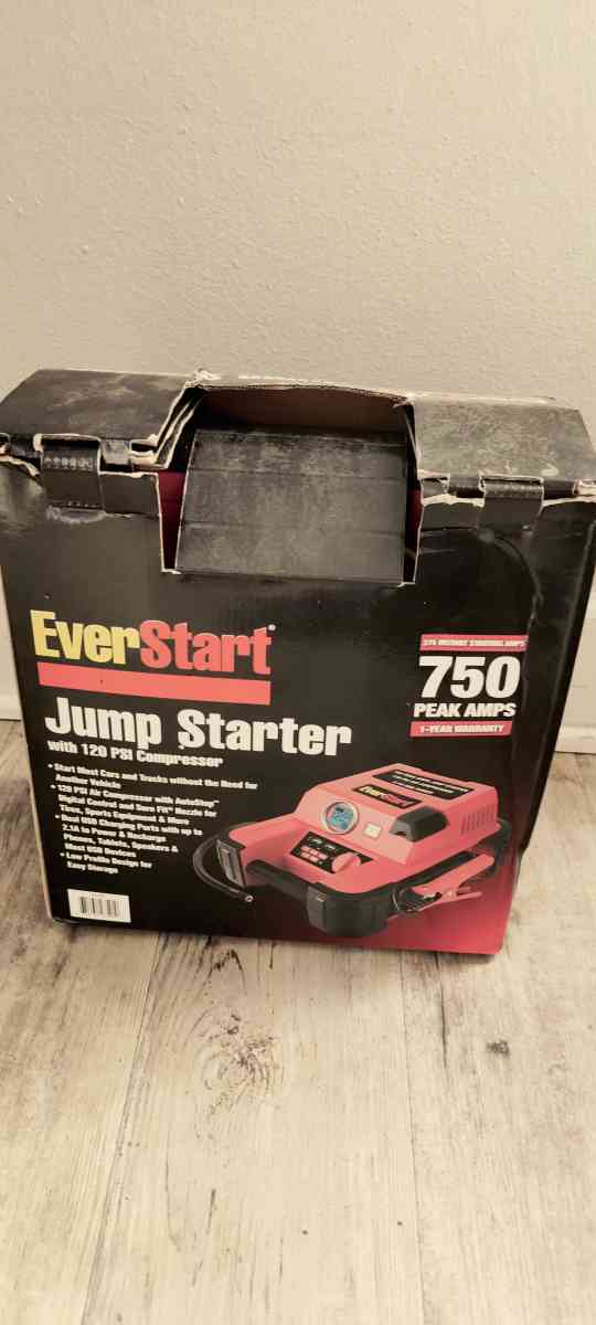 EVERSTART Jump Starter w 120 PSI Digital Compressor JUS750CE