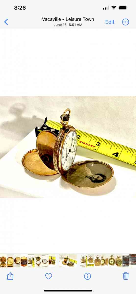 Antique 1889 solid gold pocket watch