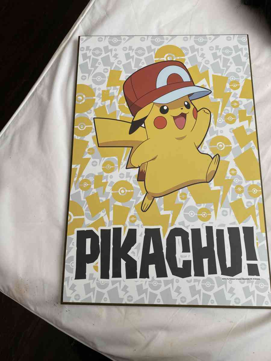pikachu wooden poster
