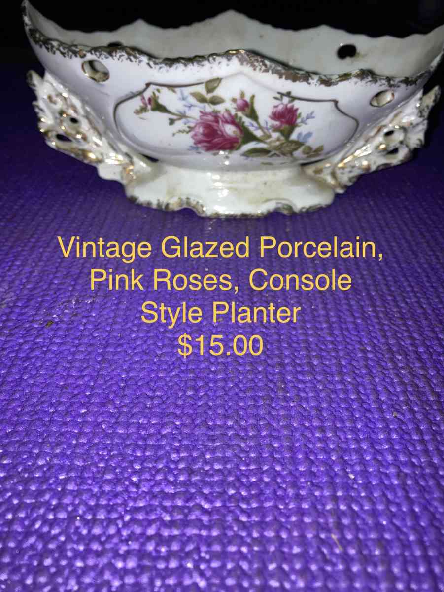 Vintage glass Porcelain Planter