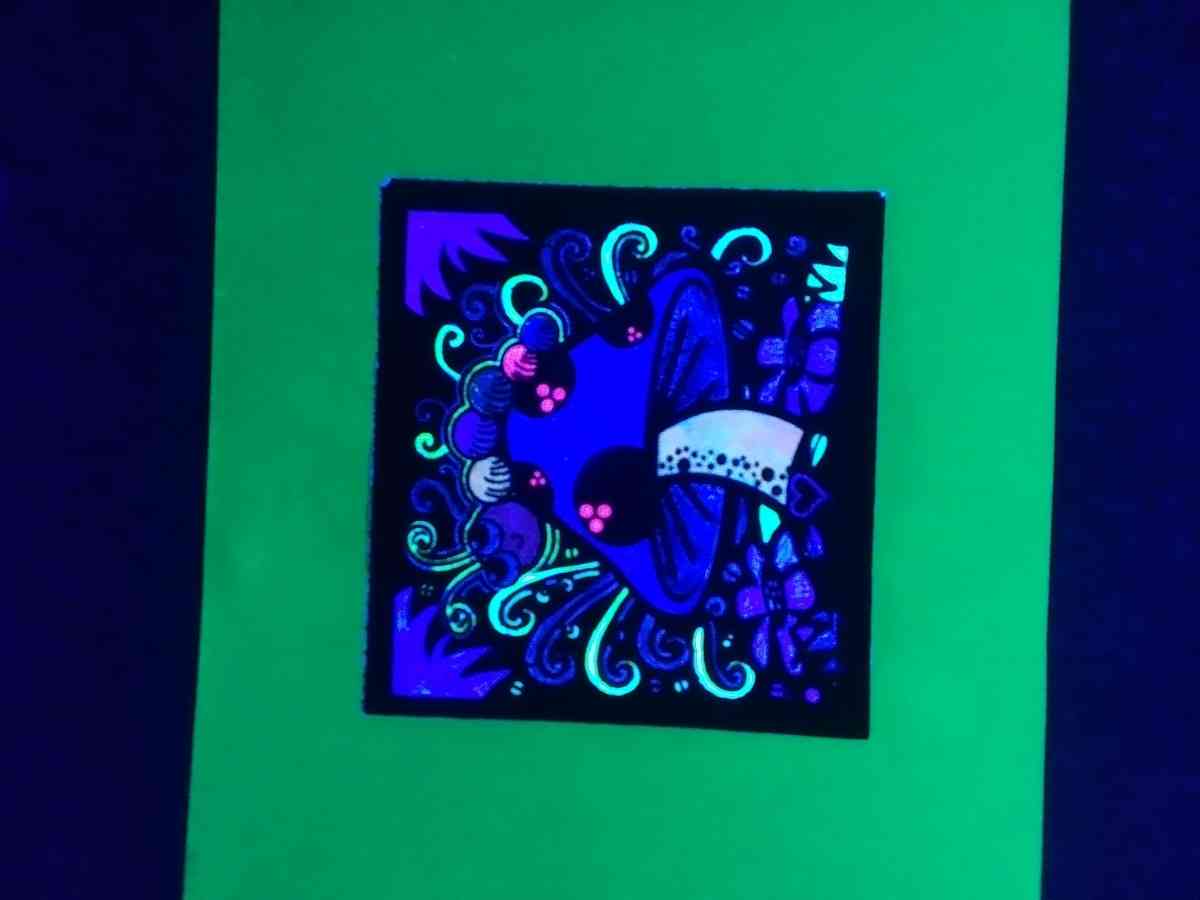 Hand made velvet posters that also glow in blacklight