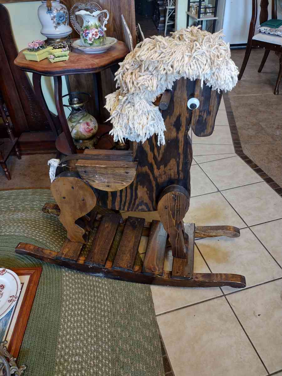 antique decorative wooden rocking horse