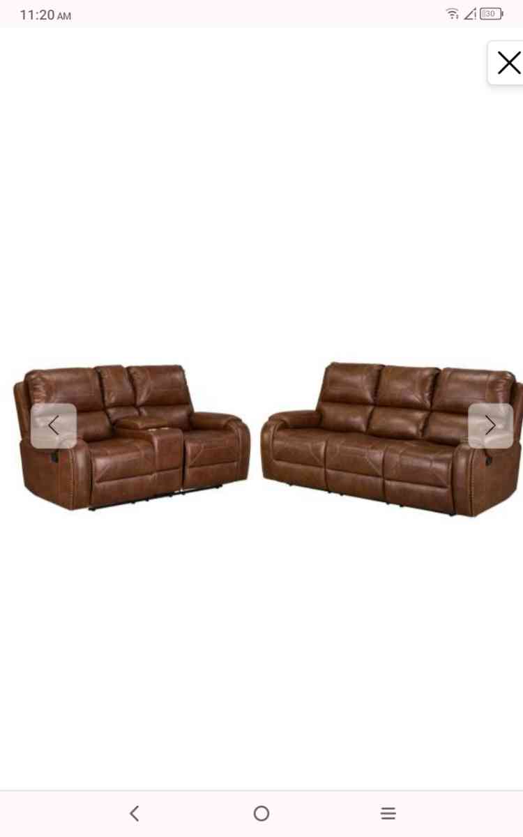 brown leather couches