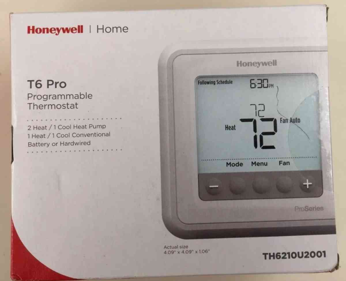 unopened Honeywell T6 Pro thermostat programmable 2heat 1 co