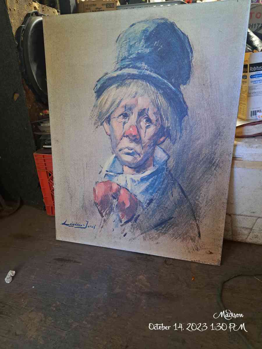 Clown painting by Leighton Jones